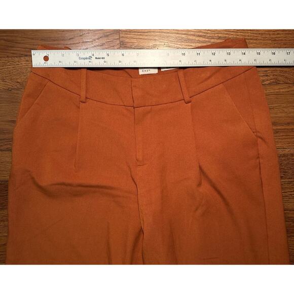 A New Day Sz 4 Womens Orange Wide Leg High Rise Chino Pants Cotton Stretch Boho - Picture 4 of 6